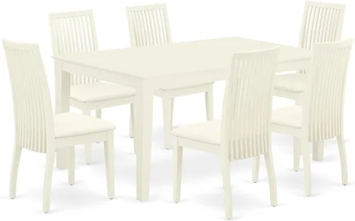 Miniatura 13 de East West Furniture CAIP5-LWH-C - Juego de comedor de 5 piezas para 4 personas, incluye una mesa de comedor rectangular y 4 sillas de comedor