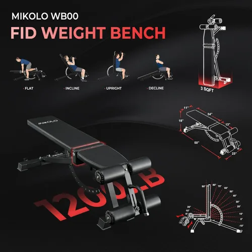 Miniatura 5 de Mikolo - Jaula de fuerza, estante de potencia de 2000LB con sistema de polea doble independiente, máquina de entrenamiento multifunción
