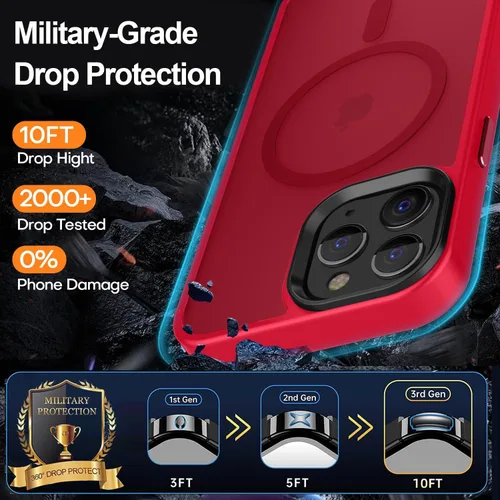 Miniatura 28 de Fuerte magnético para iPhone 11, compatible con Magsafe, [resistente a caídas de 13 pies] Funda trasera translúcida mate con sensación de piel