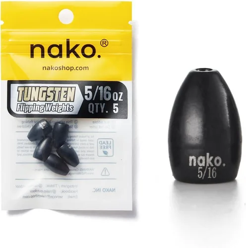 Miniatura 10 de Pesas de Volteo de Tungsteno Puro al 97% - Paquete de 10 - Pesas de Tungsteno Nako - Plomos de Pesca para Pesca de Lubina