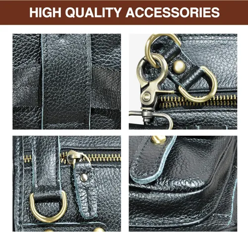 Miniatura 7 de Handadsume Riñonera de lona resistente al agua + cuero para motocicleta, riñonera de viaje para muslo, bolsa para hombres y mujeres, FB2141, 100%