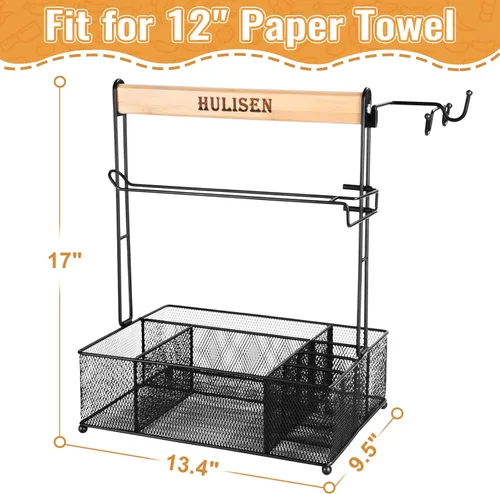 Miniatura 7 de HULISEN Organizador de parrilla para parrilla al aire libre, organizador de barbacoa con soporte para toallas de papel para platos, cubiertos