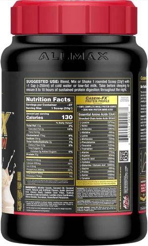 Miniatura 3 de ALLMAX Proteína Casein-FX, vainilla, 2 libras, 0.88 oz de proteína de liberación lenta por cucharada, baja en carbohidratos y cero azúcar añadida