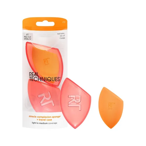 Miniatura 10 de Real Techniques Miracle Complexion Beauty Sponge Esponja Mezcladora de Maquillaje, Juego de 4 Naranja