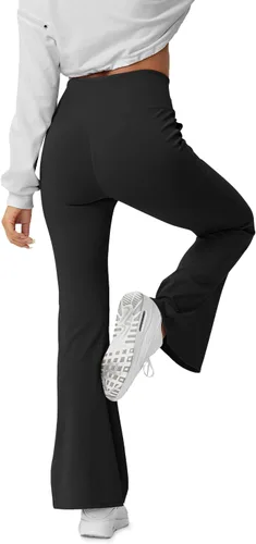 Miniatura 139 de HEGALY Pantalones de yoga acampanados para mujer, leggings cruzados, suaves, de cintura alta, pantalones casuales de entrenamiento con corte de bota