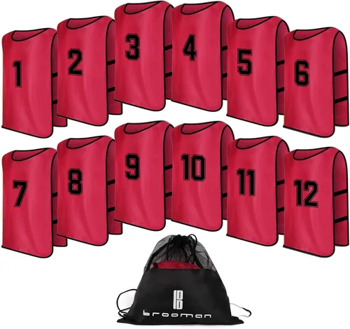 Miniatura 9 de brooman Scrimmage - Chaleco de entrenamiento para niños, jóvenes y adultos, camiseta de práctica de fútbol atlético (12 y 24 unidades)