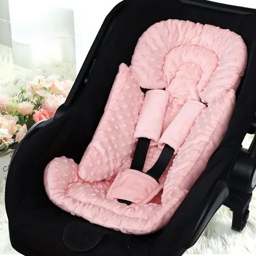 Miniatura 6 de Inserto de asiento de automóvil para niño y niña, inserto de asiento de automóvil para recién nacido 3 en 1 con almohadillas para correa, soporte