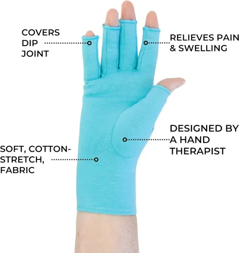 Miniatura 3 de GRACE & ABLE Guantes de compresión para artritis - Dedo abierto, mezcla de algodón, soporte de mano ligero y transpirable
