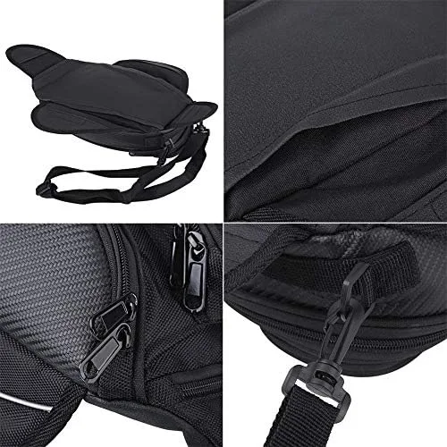 Miniatura 7 de Aramox Bolsa de tanque de motocicleta, bolsa magnética universal, bolsa de sillín de motocicleta con correa