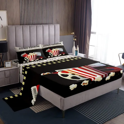 Miniatura 32 de Feelyou Juego de sábanas de lazo de acuarela, tamaño individual, juego de sábanas con lazos de coqueta para niños y niñas, decoración de dormitorio