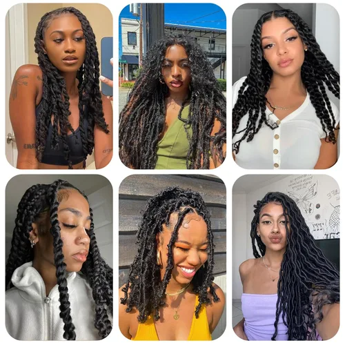 Miniatura 5 de 3 paquetes de cabello trenzado Marley Twist de 8 pulgadas, cabello afro twist elástico preseparado para rastas suaves de imitación, cabello