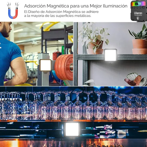 Miniatura 4 de ULANZI VL49 Luces de Video RGB, Luz de Cámara LED 360° Color Completo Iluminación de Fotografía Portátil con 3 Zapatas Frías, 2000mAh Recargable CRI
