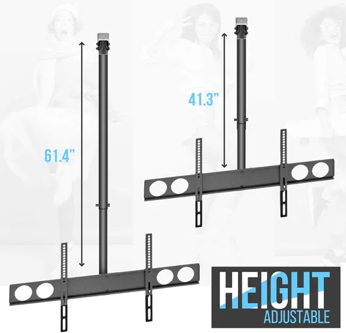 Miniatura 5 de Pyle Soporte de montaje de monitor universal VESA vertical inclinable para TV de altura ajustable con brazo telescópico, soporta HDTV de 37 a 70