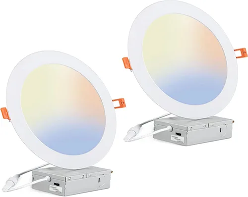 Miniatura 13 de Luz empotrable LED de 8 pulgadas, luz diurna de 18 W y 6000 K, no regulable, 1 paquete de iluminación LED empotrable ultrafina con caja