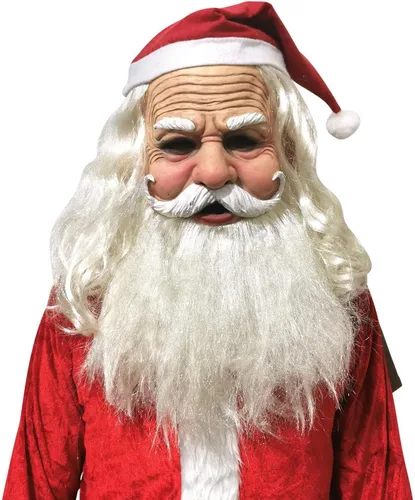 Máscara vieja de barba blanca de Navidad, Santa Claus realista para mujeres, disfraz de Halloween, Navidad, abuela, abuelo, anciana, anciana,