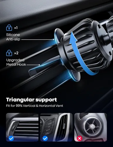 Miniatura 5 de Lamicall para Soporte de Coche MagSafe - [20 Súper Imanes] Soporte Magnético para Teléfono de Coche, Soporte de Teléfono para Rejilla de Ventilación