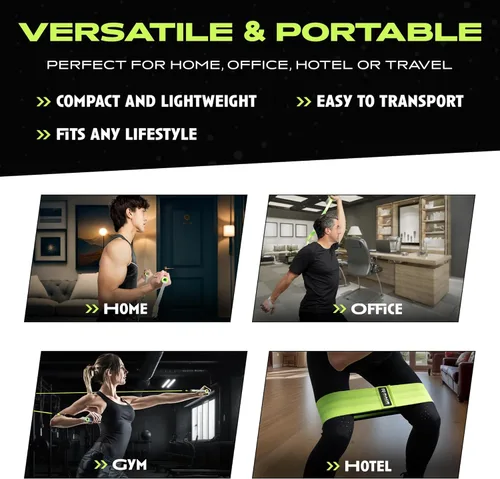 Miniatura 7 de Rage Fitness Ex Kit 9 en 1 gimnasio en una bolsa – Bandas elásticas, para glúteos y resistencia con asas, anclaje de puerta, viajes, oficina