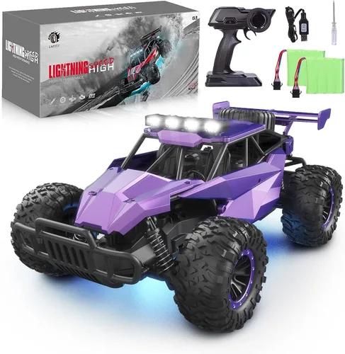 Miniatura 7 de Coche de control remoto a escala 1:16, camión de control remoto de alta velocidad de 12.4 mi/h, vehículo monstruo a control remoto todoterreno