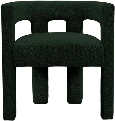 Miniatura 16 de Meridian Furniture Colección Athena Moderna Contemporánea Silla de Acento Comedor Tapizada en Tela Boucle, 25" An x 21" Pr x 27" Al, Negro
