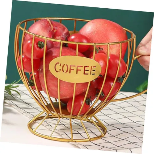 Miniatura 4 de HEMOTON Soporte para cápsulas de café, cesta de cápsulas de café, alambre de hierro, cesta de frutas, taza en forma de taza, contenedor