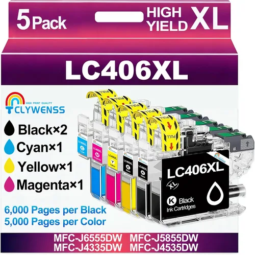 LC406XL Cartuchos de tinta de alto rendimiento de repuesto para Brother LC406XL LC406 XL para impresora MFC-J4335DW MFC-J4345DW MFC-J4535DW