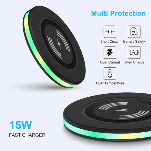 Miniatura 3 de Samsung Cargador inalámbrico de carga rápida Android Phone Pad Station para Samsung Galaxy S25 S24 Ultra S24+ S24 S23 S22 S21 S20 S10, iPhone 16 15