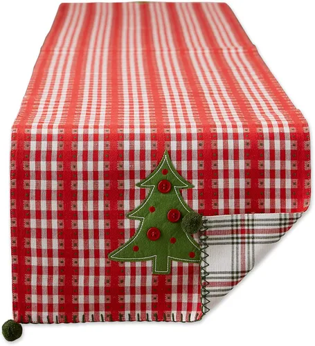 Miniatura 10 de DII Jolly Christmas Tree Collection - Decoración navideña de mesa y cocina, camino de mesa, 14 x 72 pulgadas, cuadros navideños