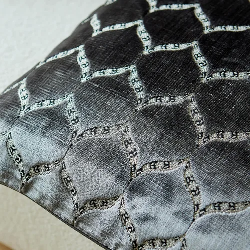 Miniatura 5 de Fundas de almohada con diseño de terciopelo de corte morisco, elegante y lujosa, color gris, fundas de cojín decorativas grandes para sofá, cama
