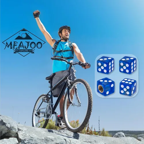 Miniatura 5 de 4 piezas tapones de válvula de neumático en forma de dados, cubiertas universales de válvula de neumático a prueba de polvo con núcleo de cobre