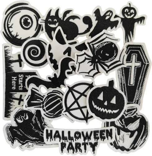 Miniatura 7 de 12 Piezas de parches para planchar de Halloween, parches bordados para coser o planchar para sombreros, ropa, jeans, pantalones, chaquetas, mochilas