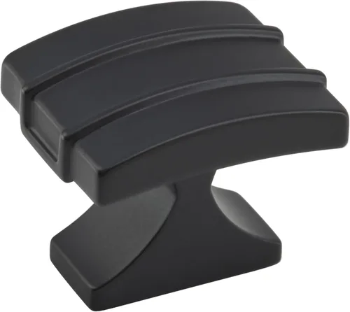 Amerock | Pomo de gabinete | Negro mate | 1-1/2 pulgadas (1.496 in) de longitud | Davenport | paquete de 1 unidad | Pomo de cajón | Herrajes para