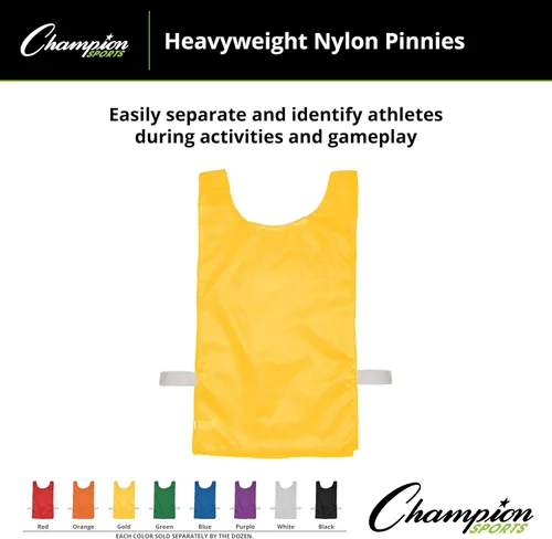 Miniatura 2 de Champion Sports Pinnie de nailon pesado, varios colores (paquete de 12)