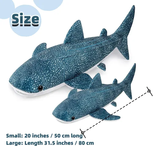 Miniatura 6 de FRANKIEZHOU Peluche de tiburón ballena gigante de simulación, animal de peluche, juguete suave, juguete de peluche, juguetes de peluche, juguetes