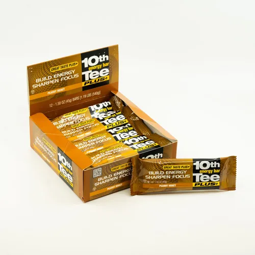 Miniatura 8 de 10th Tee Plus+ Barra de chocolate y caramelo de maní hecha con ingredientes naturales, barras de 1.76 onzas (12 unidades) Barra energética de golf