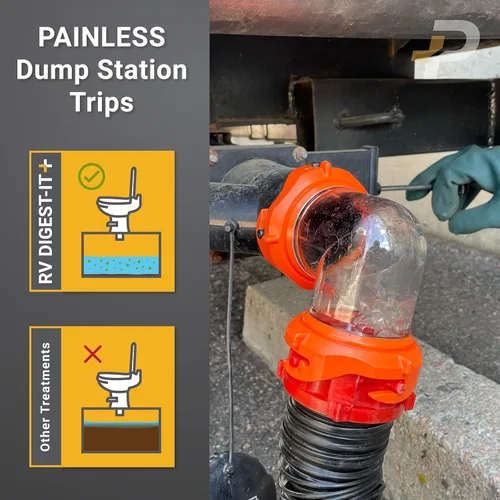 Miniatura 5 de Unique RV Digest-It+, tratamiento de inodoro extra fuerte para autocaravana, licua, desechos y todas las marcas de papel higiénico, eliminador