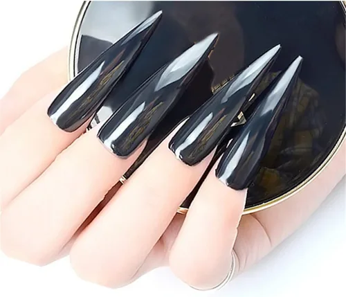 Miniatura 6 de 1 unidad de polvo de uñas cromado negro con purpurina en polvo de pigmento cromado brillante para uñas de espejo de uñas cromadas en polvo metálico