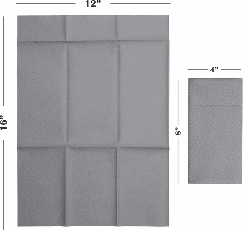 Miniatura 5 de Servilletas desechables de lino con bolsillo integrado para cubiertos, paquete de 50 servilletas de papel gris preplegadas como servilletas de papel