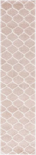Miniatura 3 de SAFAVIEH Tahoe Shag Collection - Alfombra para pasillo, 2 x 9 pies, color beige y blanco, diseño de enrejado, no desprende pelusa y de fácil