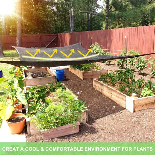Miniatura 2 de Mklsit Garden Tela de Sombra del 70%, 10 x 20 pies Red de Sombra Solar Negra, Lona de Malla de Sombra Solar con Ojales de Latón Reforzados, Telas
