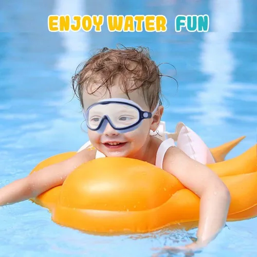 Miniatura 7 de Gafas de natación de marco grande impermeables y antivaho para niños, antiempañamiento de visión amplia, máscara de natación transparente para niños
