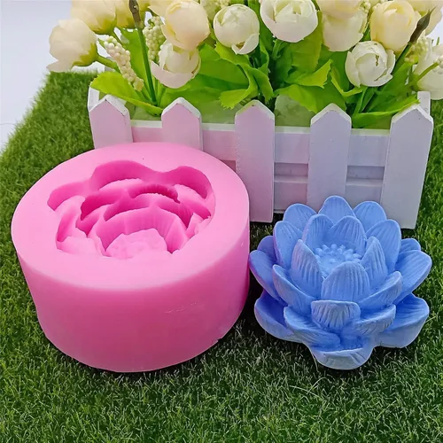 Miniatura 4 de Elegance Lotus - Molde de silicona para velas, moldes de jabón de flores (floreciente)
