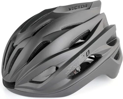 SQUALO Victor - Casco de bicicleta para hombres y mujeres, casco de bicicleta con esfera de ajuste unisex para adultos, casco de ciclismo para Negro
