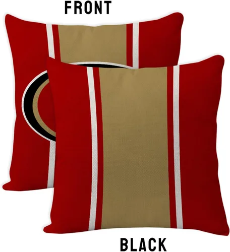 Miniatura 2 de 2 fundas de almohada estilo fútbol de 18 x 18 pulgadas, material de lino, decoración de fundas de almohada para el sofá del hogar de San Francisco