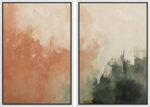 Miniatura 139 de SIGNWIN Lienzo enmarcado para pared, ilustraciones abstractas texturizadas en tonos beige terrosos, arte moderno, decorativo, contemporáneo
