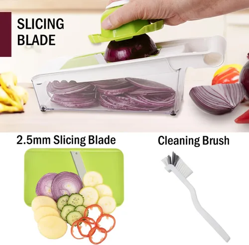 Miniatura 6 de NACOLUS Rallador de queso con contenedor, cortador de verduras 5 en 1, ralladores multiusos para cocina, rallador de caja fácil de limpiar