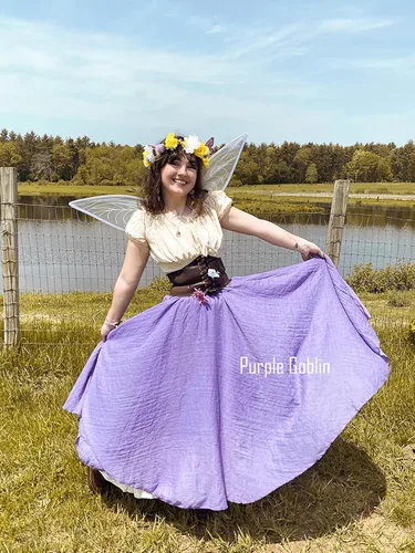 Miniatura 2 de OCHENTA Falda larga de lino y algodón bohemio para mujeres y niñas para vacaciones de verano en la playa