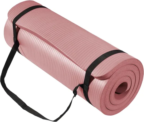 Miniatura 13 de BalanceFrom Yoga Mat, 1-Inch Extra Thick High Density Exercise Mat, Anti-Tear Exercise Yoga Mat with Carrying Strap, Suitable for Various Yoga Azul