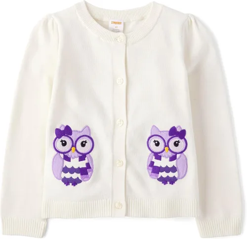 Miniatura 18 de Gymboree - Cárdigan de manga larga con botones frontales para bebés y niñas pequeñas Blanco