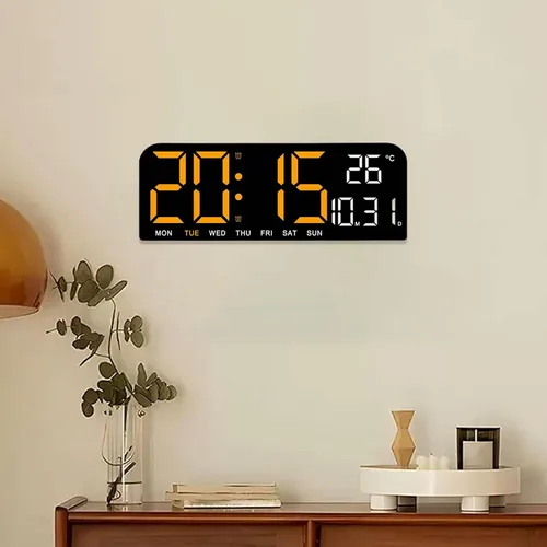 Miniatura 6 de Reloj digital grande LED grande con temperatura de fecha y semana, montaje en pared, temporizador enorme, alarma fuerte para decoración de mesita