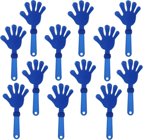 Miniatura 13 de 12 pinzas de mano negras de 7.5 pulgadas, que hacen ruido, regalos de fiesta, plástico para eventos deportivos, alegrías, baile, baloncesto, fútbol